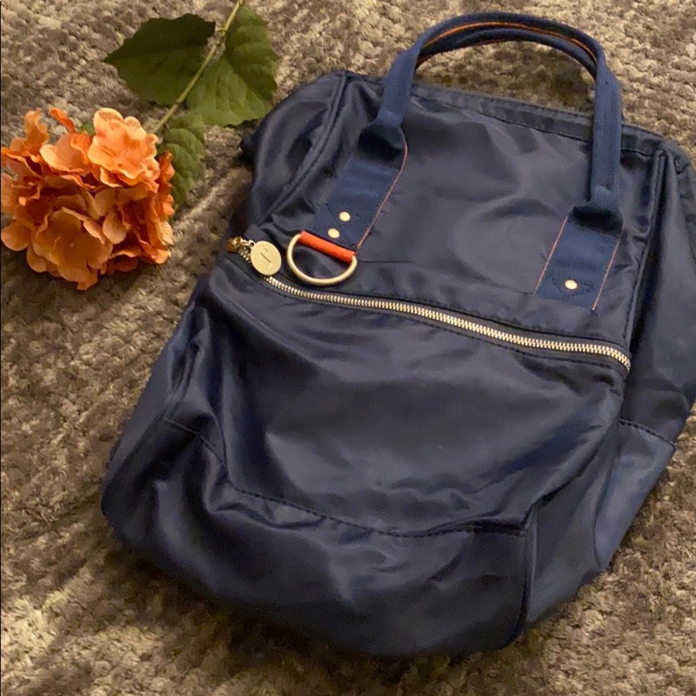 Navy Blue and Coral Backpack